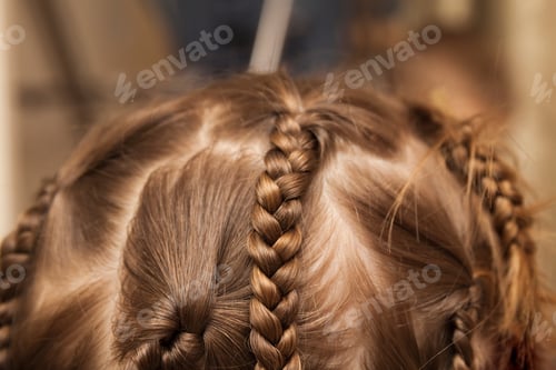 Preview: Close up of braid hair of little girl