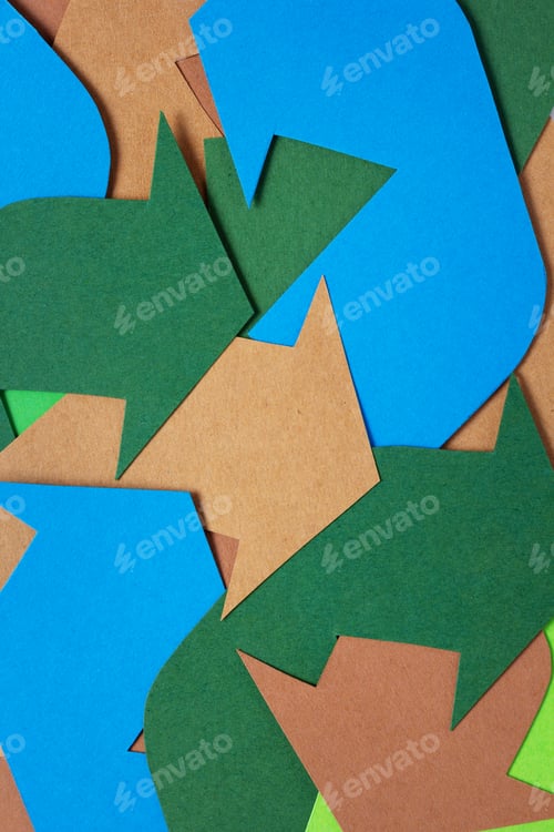 Preview: Сardboard paper arrows as abstract background texture