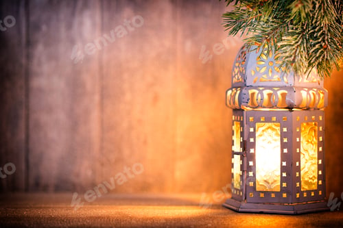 Preview: Lantern. Christmas light, christmas decor and scene.