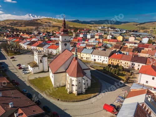 Preview: Aerial panoramic view of the of Podolinec in Slovakia