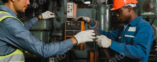 Preview: mechanical engineer team maintain and check machine in factory industry