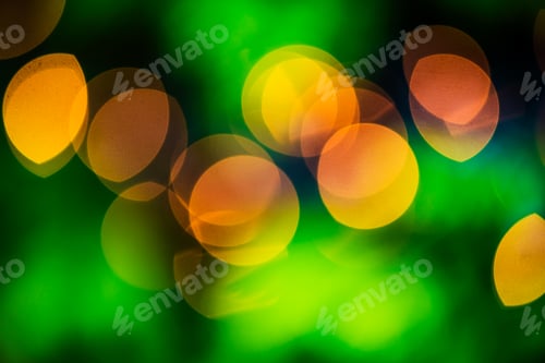 Preview: Yellow bokeh background of lights on the Christmas tree