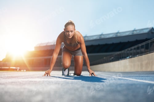 Preview: Female sprinter training for race competition