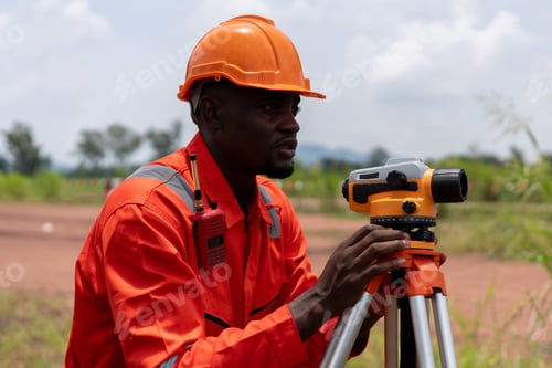 Preview: Surveyors and engineers use a theodolite and plans to measure and check construction.