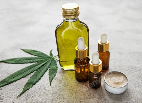 Preview: CBD oil, hemp tincture, cannabis cosmetic product for skin care.