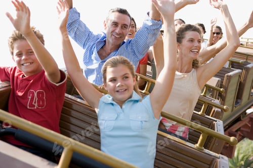Preview: Family riding on rollercoaster