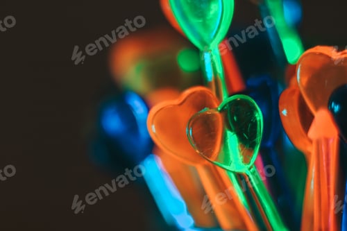 Preview: Back of colorful shapes of heart
