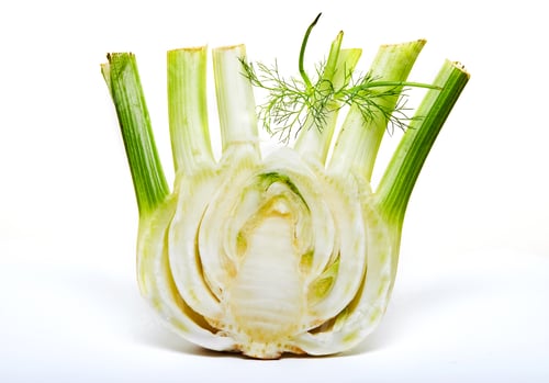 Vista previa: Fresh organic fennel bulb isolated on a white background