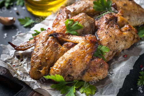 Preview: Baked chicken wings.