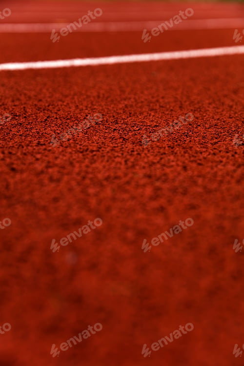 Preview: Red stadium running track closeup