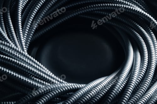 Preview: Close-up of a huge bundle of metal protective shield