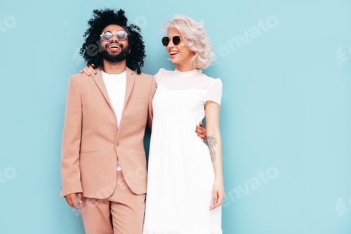 Preview: Smiling beautiful woman and her handsome boyfriend