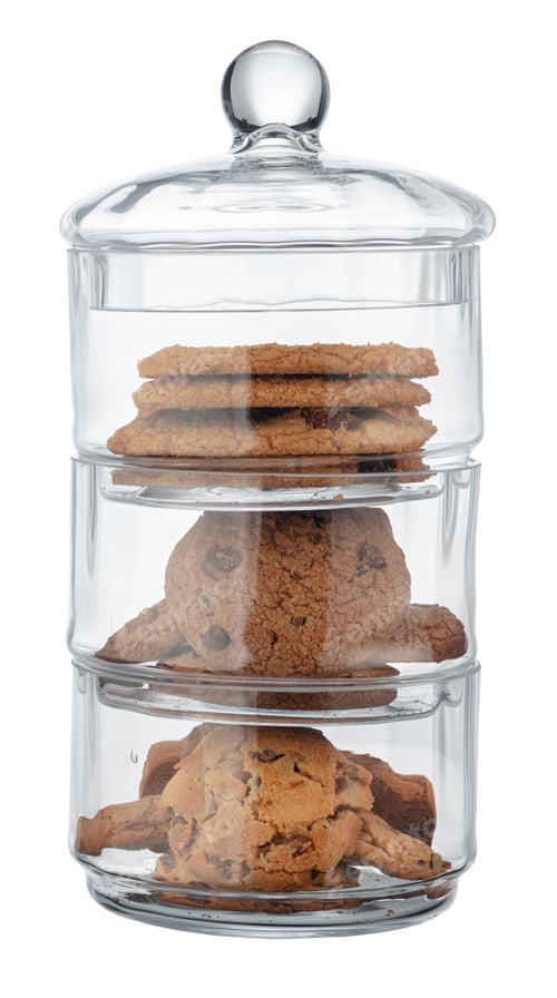 Preview: Glass storage jar for cookies isolated on white
