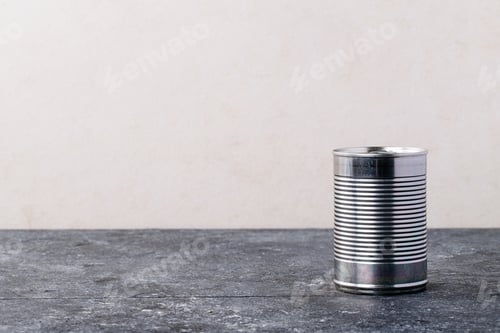Preview: Canned food in metal cans