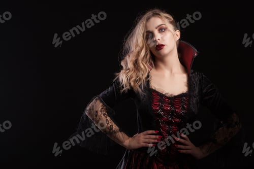 Preview: Beautiful woman dressed up like a witch for halloween carnival