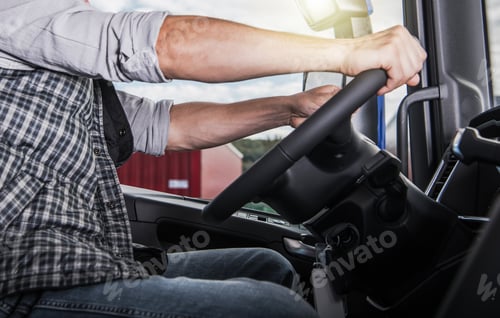 Preview: Truck Driver at the Wheel of a Vehicle