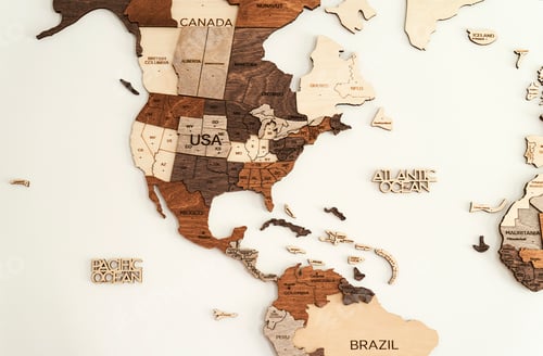 Preview: wooden map of america and central america craft for home wall decorations
