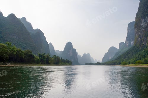 Preview: View of the Guilin hills from a boat