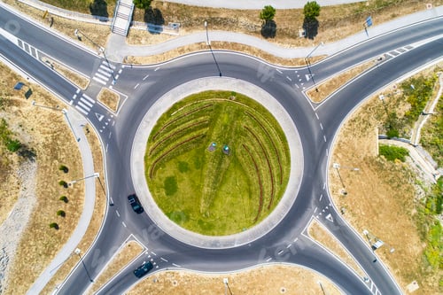 Preview: Aerial view of a roundabout