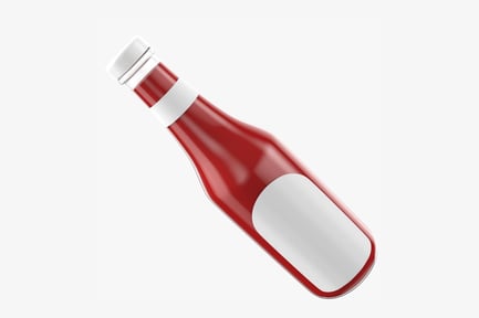 Preview: Red Bottle with White Label and Cap