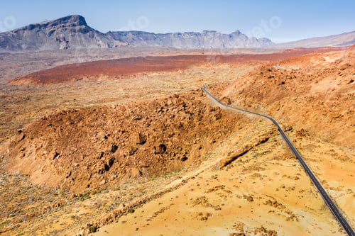 Preview: the desert landscape of the red planet similar to Mars. Teide National Park on the island of
