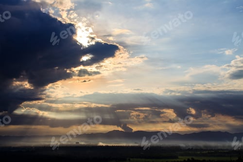 Preview: colorful dramatic sky with cloud at sunset