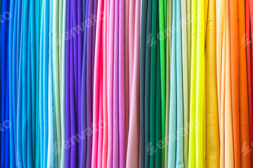 Preview: Rainbow colored fabrics cotton scarves background pride