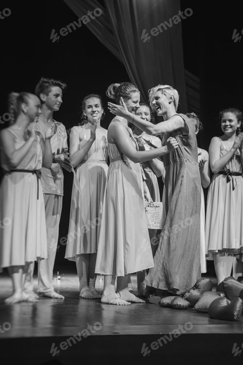 Preview: staging on the stage of a children's theater with actors