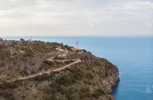 Preview: A beautiful view of a lighthouse in Port de Soller, Mallorca