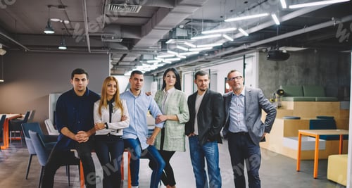 Preview: Smart casual executive managers posing during working day
