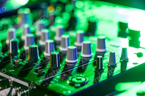 Preview: close up view of sound mixer in nightclub