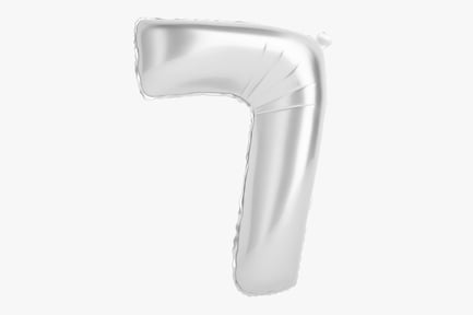 Preview: Silver Foil Number Seven Balloon