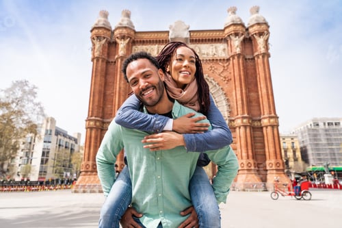 Preview: Happy hispanic latino couple dating outdoors