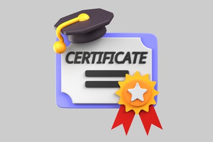 Visualização: Certificado de graduação com tampa