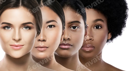 Preview: Different ethnicity women - Caucasian, African, Asian and Indian.