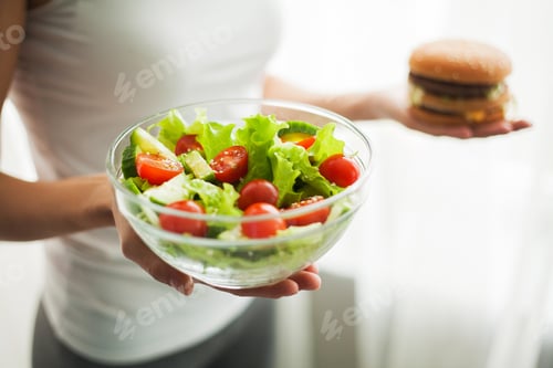 Preview: Healthy Salad Versus Tempting Burger Choice