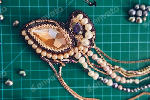 Preview: Accessories in the form of jewelry on a textural background