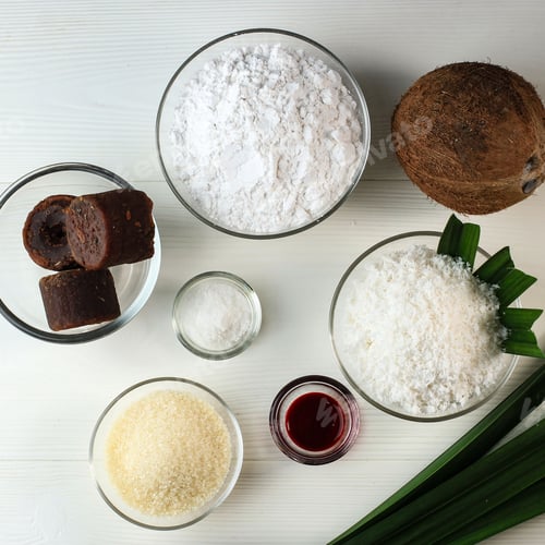 Preview: Preparing Ingredients Making Red and White Cenil, Indonesian Traditional Jajanan Pasar