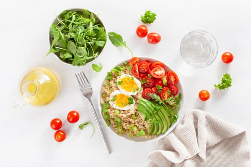Preview: Overhead view of Salad Bowl with Egg