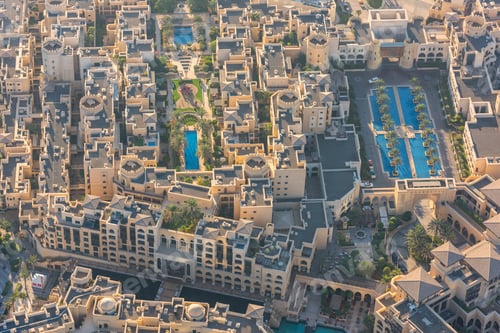 Preview: Dubai residential districts at sunrise