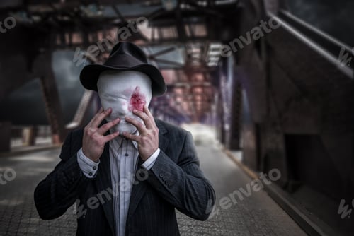 Preview: Maniac face wrapped in bloodied bandages