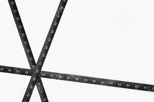 Preview: Black Measure tape on white background