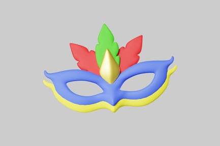 Preview: Festive party mask with feathers