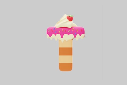 Preview: Candy dessert letter t