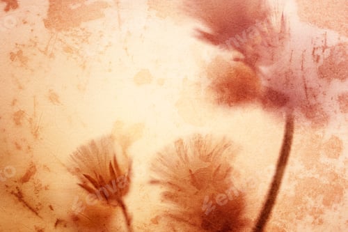 Preview: Colorful Flowers In Vintage Color Style On Mulberry Paper Texture For Background