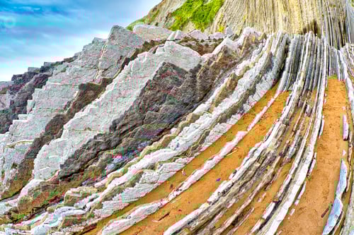 Preview: Steeply-tilted Layers of Flysch, Basque Coast UNESCO Global Geopark, Spain