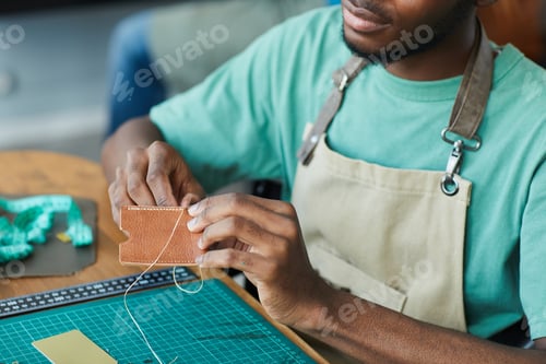 Preview: Young Craftsman Working Close Up