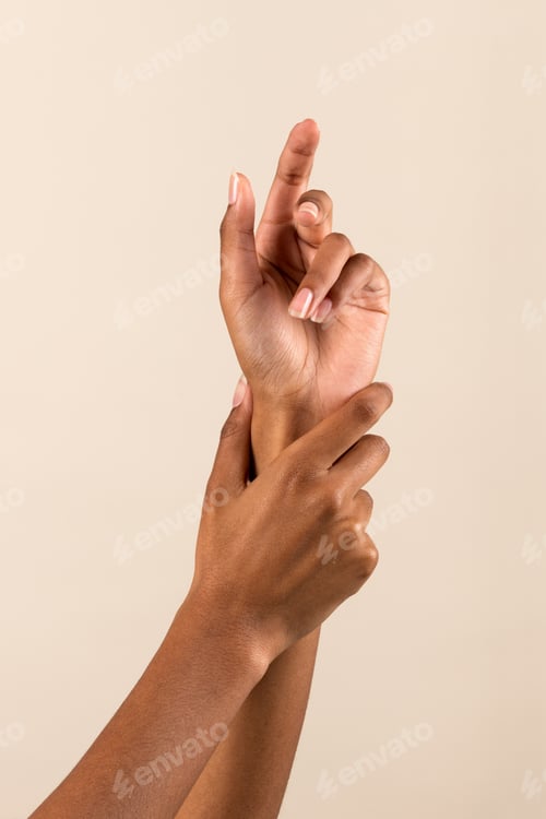 Preview: Crop black woman showing manicure