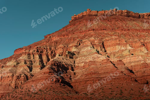 Preview: Scenic view of Zion's Cliffs with a blue sky in the background