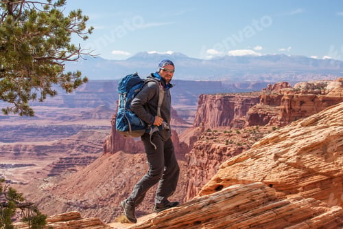 Preview: Hiker In Canyonlands National Park In Utah, Usa